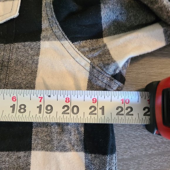 Burnside B8210 Yarn-Dyed Long Sleeve Flannel Mens Medium Black White NWT - Picture 7 of 9